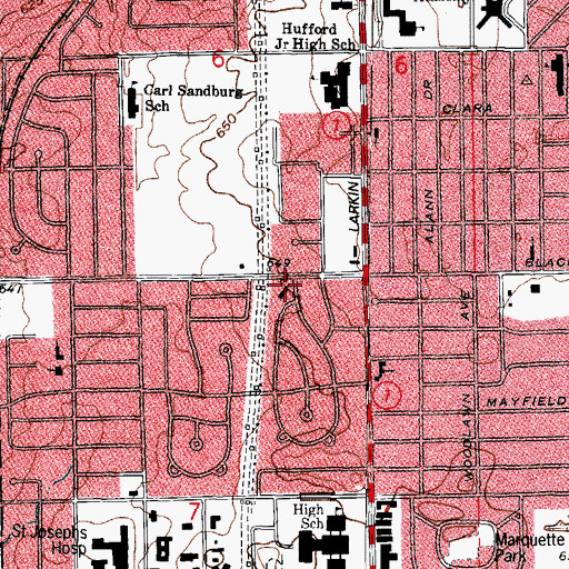 Topographic Map of Our Savior Lutheran Church, IL