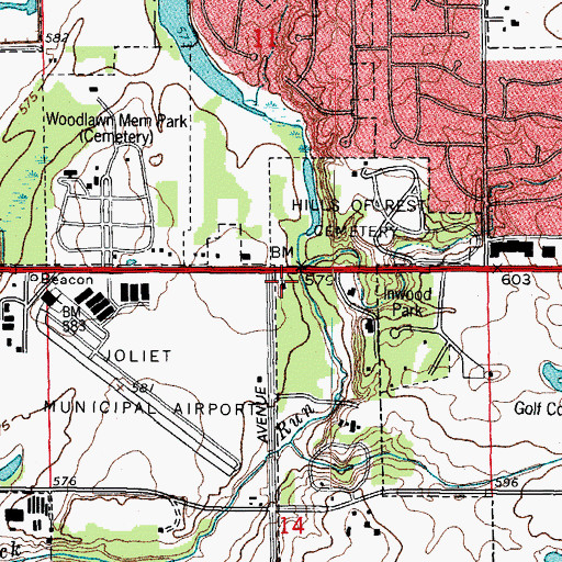 Topographic Map of Messiah Lutheran Church, IL