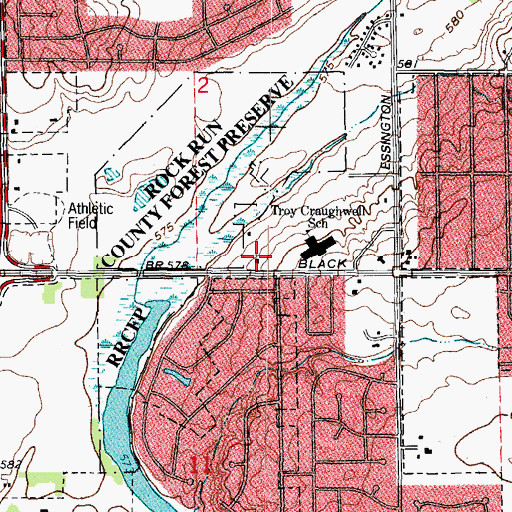 Topographic Map of Saint Sava Serbian Orthodox Church, IL