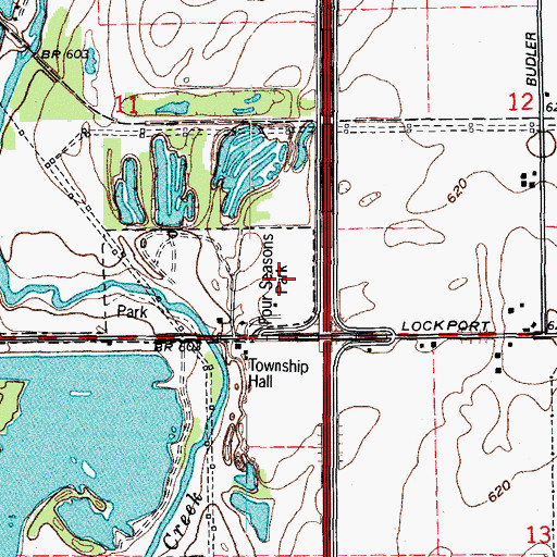 Topographic Map of Four Seasons Park, IL