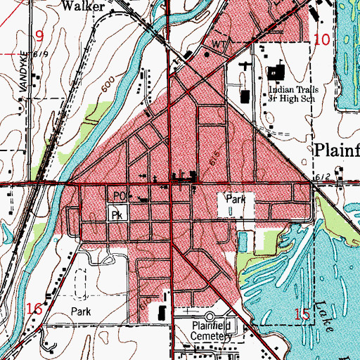 Topographic Map of Central Elementary School, IL