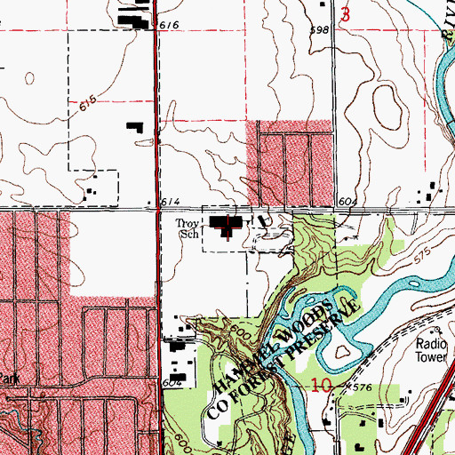 Topographic Map of Troy Junior High School, IL