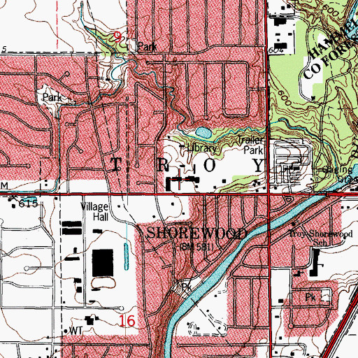 Topographic Map of Shorewood Plaza Shopping Center, IL