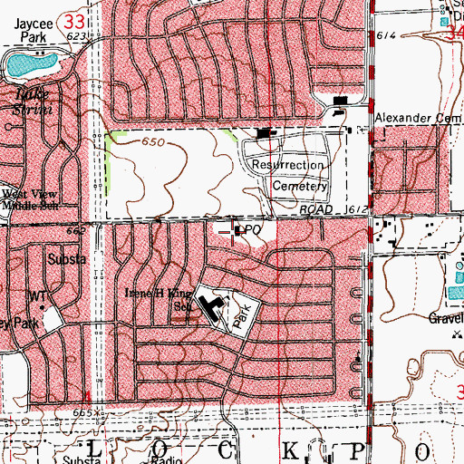Topographic Map of Romeoville Post Office, IL