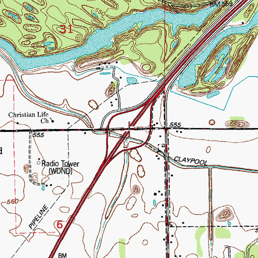 Topographic Map of Interchange 236, IL