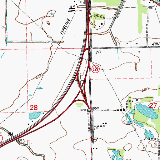 Topographic Map of Interchange 238, IL