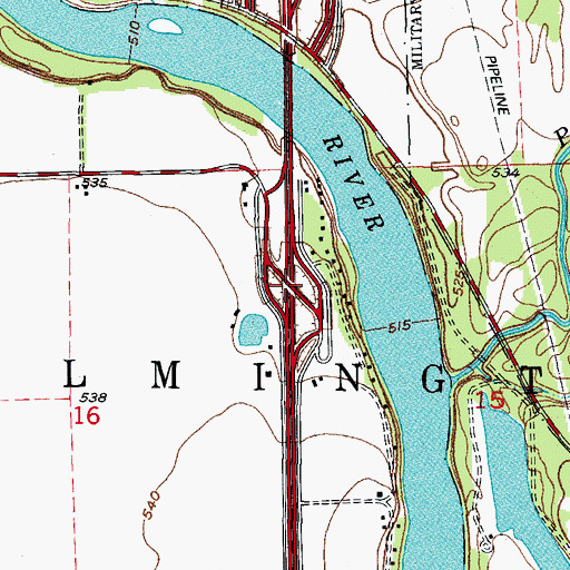Topographic Map of Interchange 240, IL