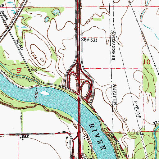 Topographic Map of Interchange 241, IL