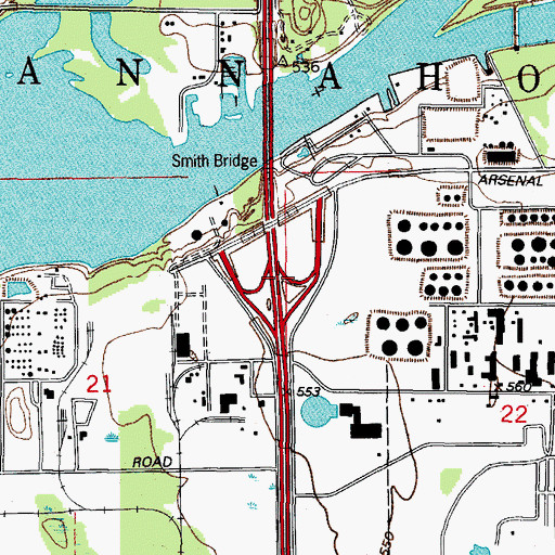 Topographic Map of Interchange 245, IL