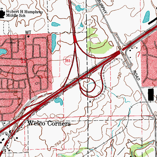Topographic Map of Interchange 269, IL