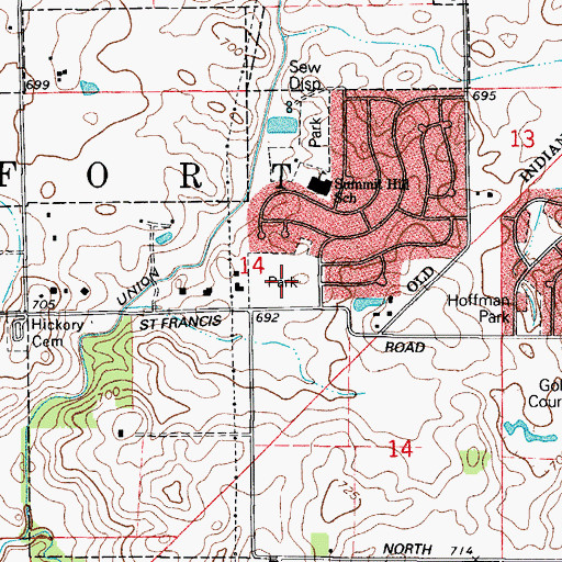 Topographic Map of Kiwanis Park, IL