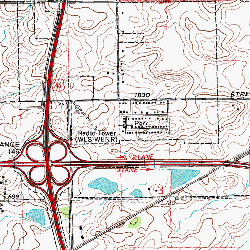 Topographic Map of Tinley Gardens Tot Lot, IL