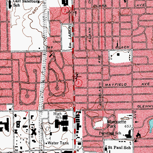 Topographic Map of Grace United Methodist Church, IL