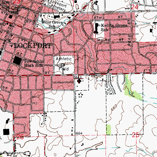 Topographic Map of Saint Pauls Lutheran Church, IL