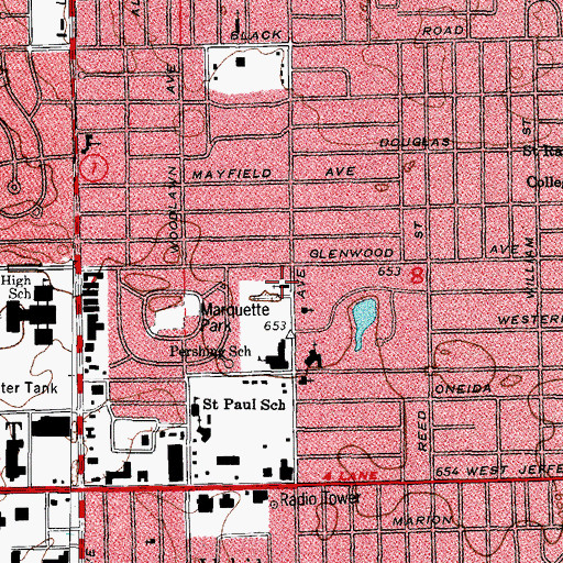 Topographic Map of Faith Lutheran Church, IL