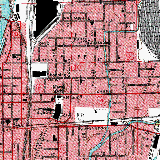 Topographic Map of Santa Cruz Lutheran Church, IL