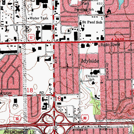 Topographic Map of Fellowship Bible Church, IL