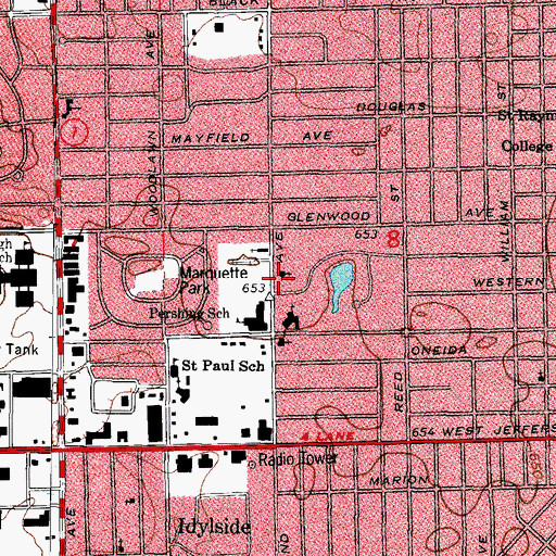 Topographic Map of Judson Memorial Baptist Church, IL