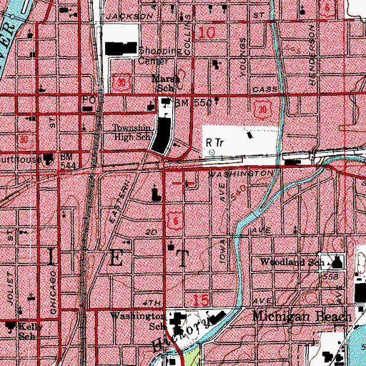 Topographic Map of Holy Temple Church of God in Christ, IL