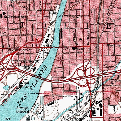 Topographic Map of All Nation Church of God in Christ, IL