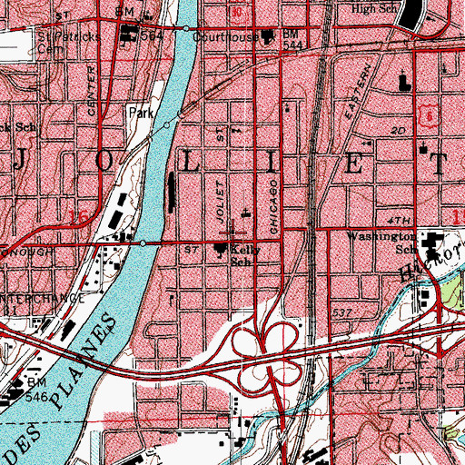 Topographic Map of Saint Marks Christian Methodist Episcopal Church, IL