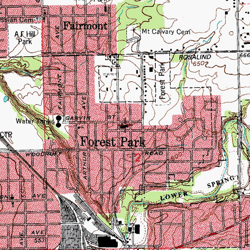 Topographic Map of Forest Park Individual Education School, IL