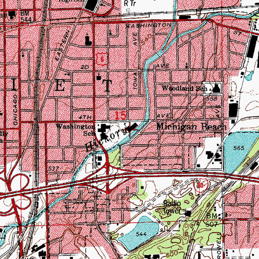 Topographic Map of Edna Keith Elementary School, IL