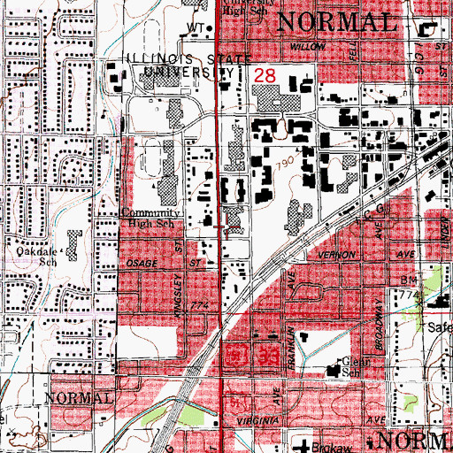 Topographic Map of Atkin Hall, IL