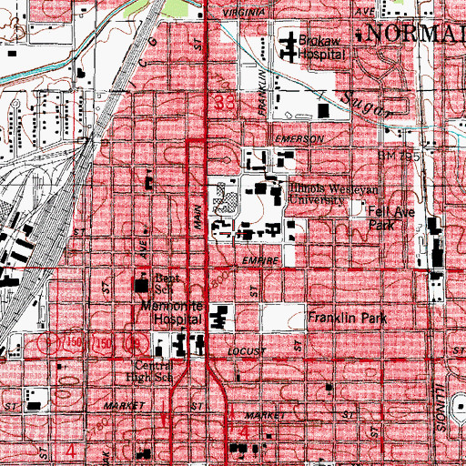 Topographic Map of Beadles Hall, IL