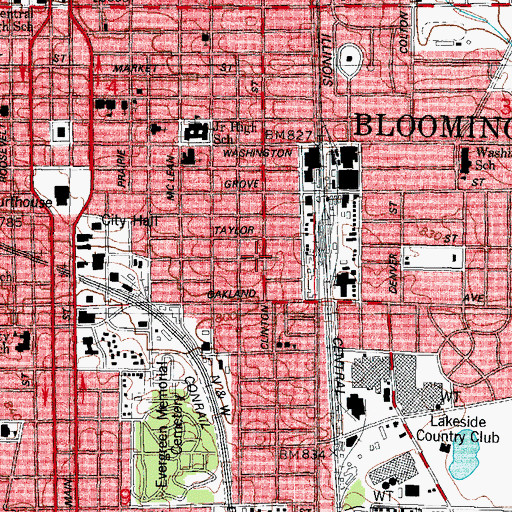 Topographic Map of Bethel Church, IL