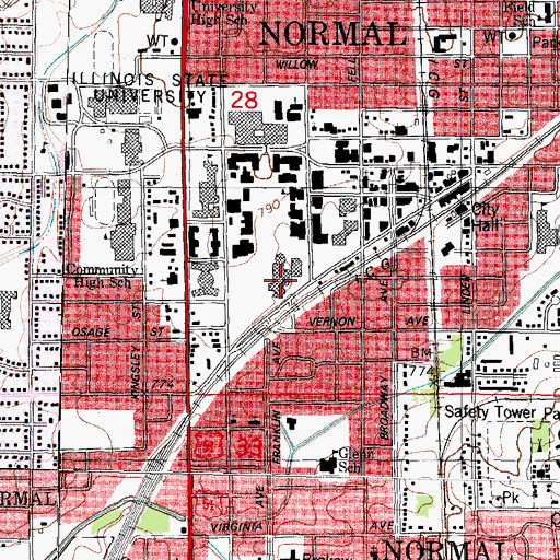Topographic Map of Center for the Visual Arts, IL