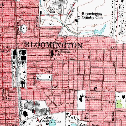 Topographic Map of Centennial Christian Church, IL