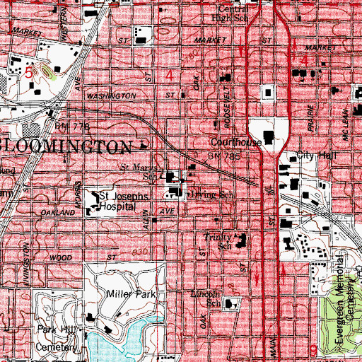 Topographic Map of Christ Temple Pentecostal Church, IL