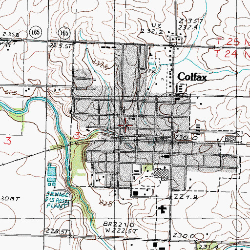 Topographic Map of Colfax Post Office, IL