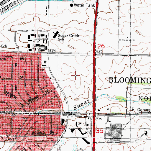 Topographic Map of College Hills Mall Shopping Center, IL