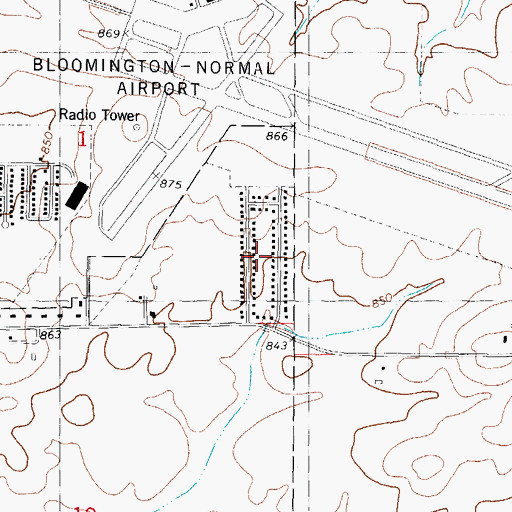 Topographic Map of Colonial Meadows, IL