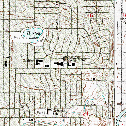 Topographic Map of Athmar Park Shopping Center, CO