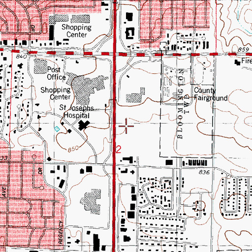 Topographic Map of Eastland Commons Shopping Center, IL
