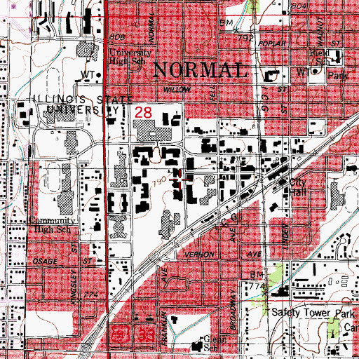 Topographic Map of Educational Media Center, IL