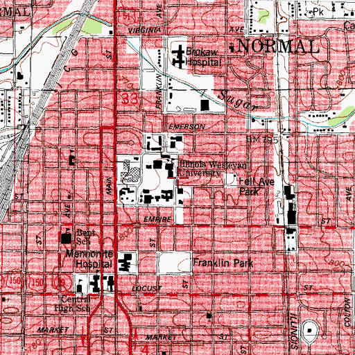 Topographic Map of Evelyn Chapel, IL
