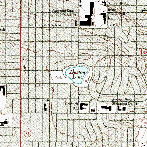 Topographic Map of Huston Lake, CO
