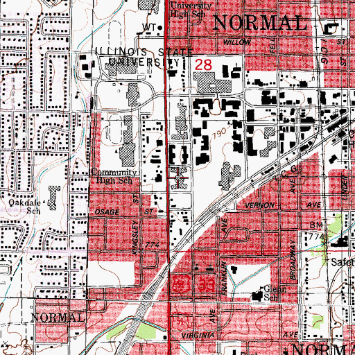 Topographic Map of Feeney Center, IL