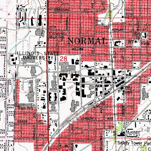 Topographic Map of Felmley Hall, IL