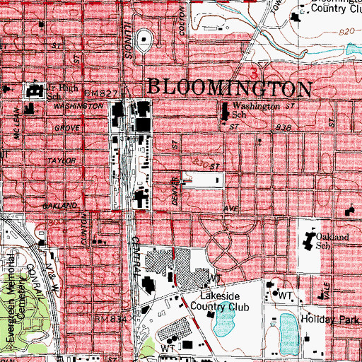 Topographic Map of Foursquare Gospel Church, IL