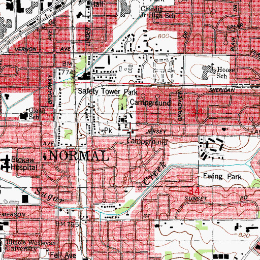 Topographic Map of Free Methodist Church, IL