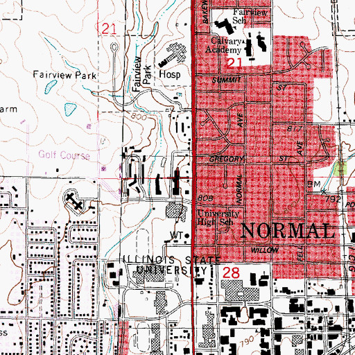 Topographic Map of Green Food Service Building, IL