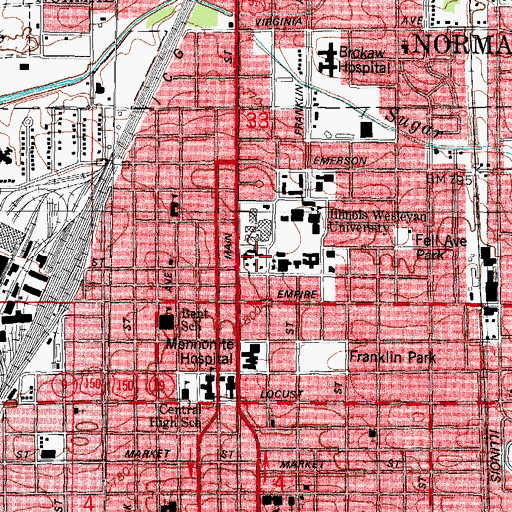 Topographic Map of Gulick Hall, IL