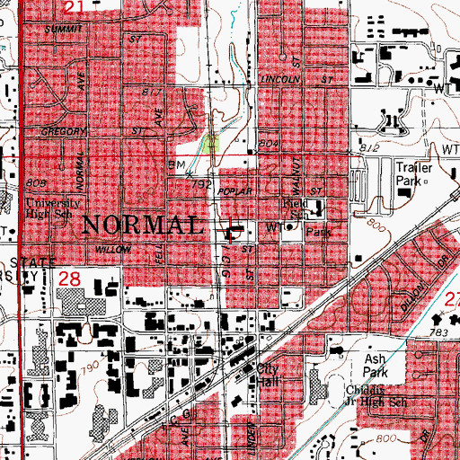 Topographic Map of Hammitt School, IL