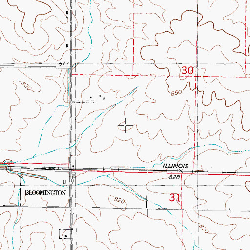 Topographic Map of Hawthorne Hills, IL