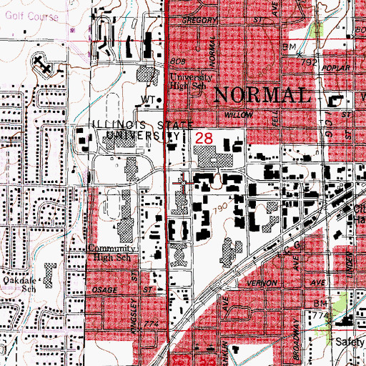 Topographic Map of Hayden Auditorium, IL